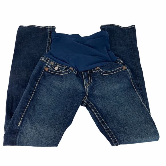 True Religion Full Panel Bootcut Maternity Jeans Blue Size 29 - Picture 4 of 9